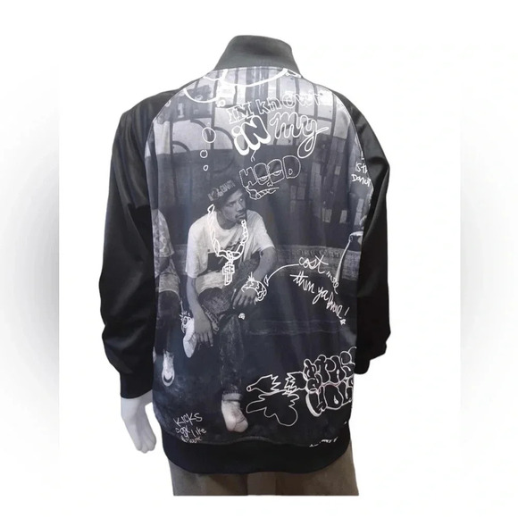 Stash House  Vintage Black Grey Zip Ip Jacket Size XL - Picture 3 of 14